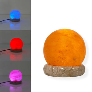 Darrahopens Home & Garden > Lighting USB Colour Changing Salt Himalayan Lamp - Ball Sphere Shape Pink Rock LED Light