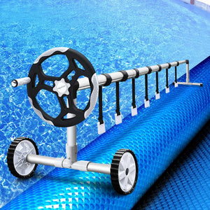 darrahopens Home & Garden > Pool & Accessories Aquabuddy Solar Swimming Pool Cover Roller 400 Micron Adjustable Blanket 10 X 4m