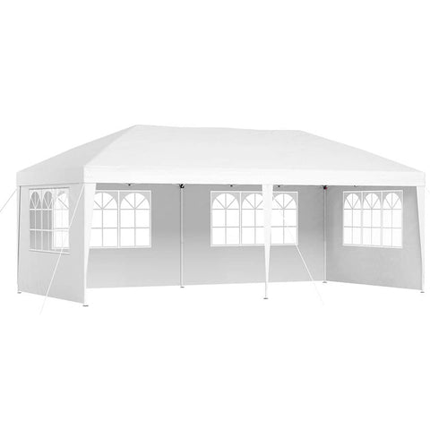 Darrahopens Home & Garden > Shading Instahut Gazebo Pop Up Marquee 3x6m Wedding Party Outdoor Camping Tent Canopy Side Wall White