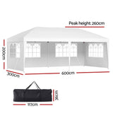 Darrahopens Home & Garden > Shading Instahut Gazebo Pop Up Marquee 3x6m Wedding Party Outdoor Camping Tent Canopy Side Wall White