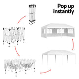 Darrahopens Home & Garden > Shading Instahut Gazebo Pop Up Marquee 3x6m Wedding Party Outdoor Camping Tent Canopy Side Wall White