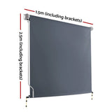 Darrahopens Home & Garden > Shading Instahut Outdoor Blind Privacy Screen Roll Down Awning Canopy Window 1.5X2.5M