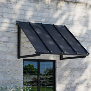 Darrahopens Home & Garden > Shading Instahut Window Door Awning Canopy 1mx1.2m Black Metal Frame
