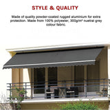 Darrahopens Home & Garden > Shading Outdoor Folding Arm Awning Retractable Sunshade Canopy Grey 5.0m x 2.5m