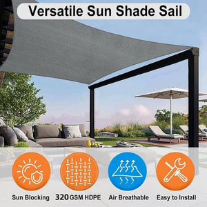 Darrahopens Home & Garden > Shading Waterproof Shade Sail Awning Cloth Rectangle Triangle Square Sand Sun Canopy AU