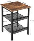 Darrahopens Home & Garden Side Table, 2 Mesh Shelves