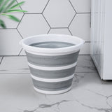 Darrahopens Home & Garden > Storage 10 Litre Foldable Collapsible Bucket Silicone for Home/Hiking/Camping/Fishing - Grey/White