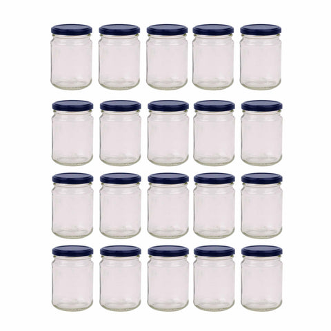 Darrahopens Home & Garden > Storage 20x 150ml Flint Glass Jars + Twist Finish - Lids Round Food Storage Small Spices