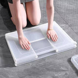 Darrahopens Home & Garden > Storage 2x 37 Litre Modular Clear Foldable Storage Box with Lid Plastic Tub Collapsible