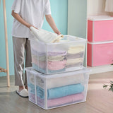 Darrahopens Home & Garden > Storage 2x 37 Litre Modular Clear Foldable Storage Box with Lid Plastic Tub Collapsible