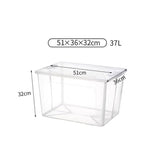 Darrahopens Home & Garden > Storage 37 Litre Modular Clear Foldable Storage Box with Lid Plastic Tub Collapsible