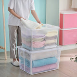 Darrahopens Home & Garden > Storage 37 Litre Modular Clear Foldable Storage Box with Lid Plastic Tub Collapsible