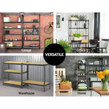 darrahopens Home & Garden > Storage 3x1.8M 5-Shelves Steel Warehouse Shelving Racking Garage Storage Rack Grey