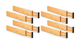 Darrahopens Home & Garden > Storage 8 Pack Bamboo Adjustable Kitchen Drawer Dividers (Large, 44-55 cm)