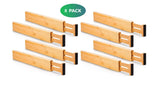 Darrahopens Home & Garden > Storage 8 Pack Bamboo Adjustable Kitchen Drawer Dividers (Large, 44-55 cm)