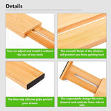 Darrahopens Home & Garden > Storage 8 Pack Bamboo Adjustable Kitchen Drawer Dividers (Large, 44-55 cm)