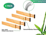 Darrahopens Home & Garden > Storage 8 Pack Bamboo Adjustable Kitchen Drawer Dividers (Large, 44-55 cm)