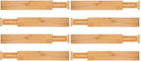 Darrahopens Home & Garden > Storage 8 Pack Bamboo Adjustable Kitchen Drawer Dividers (Large, 44-55 cm)