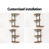 Darrahopens Home & Garden > Storage Artiss Floating Wall Shelves Brackets 3 Tiers Corner Display DIY Wall Mount Rack