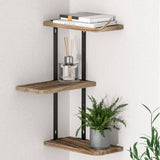 Darrahopens Home & Garden > Storage Artiss Floating Wall Shelves Brackets 3 Tiers Corner Display DIY Wall Mount Rack