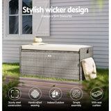 Darrahopens Home & Garden > Storage Gardeon Outdoor Storage Bench Box Garden Sheds Tools Patio Wicker Cushion Chair