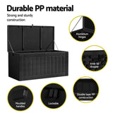 Darrahopens Home & Garden > Storage Gardeon Outdoor Storage Box 830L Container Lockable Bench Tool Shed All Black