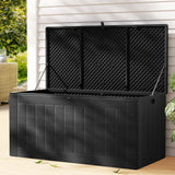 Darrahopens Home & Garden > Storage Gardeon Outdoor Storage Box 830L Container Lockable Bench Tool Shed All Black