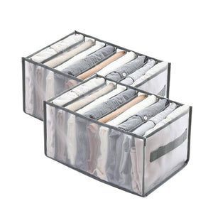 Darrahopens Home & Garden > Storage GOMINIMO 2PCS 9 Grids Wardrobe Clothes Organizer (Grey)