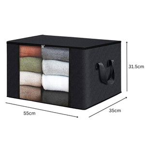 Darrahopens Home & Garden > Storage GOMINIMO 6 Pack 90L Clothes Storage Bag with Handles (Black）