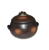 Darrahopens Home & Garden > Storage Japanese Yorozufuru-sho Brown Donabe Chestnut 3# Rice Clay Pot  - Made in Japan - 1.7L