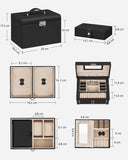 Darrahopens Home & Garden > Storage Jewelry Box 3 Layers Organizer Lockable Storage