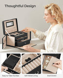 Darrahopens Home & Garden > Storage Jewelry Box 3 Layers Organizer Lockable Storage