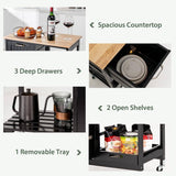 Darrahopens Home & Garden > Storage Kitchen Island Cart with Storage, Drawers, Shelves