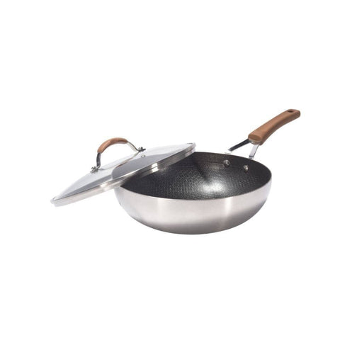 Darrahopens Home & Garden > Storage Kylin 3 Layer Stainless Steel Non Stick Noka Wok 30cm