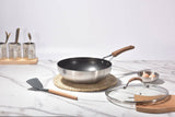 Darrahopens Home & Garden > Storage Kylin 3 Layer Stainless Steel Non Stick Noka Wok 30cm