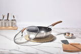 Darrahopens Home & Garden > Storage Kylin 3 Layer Stainless Steel Non Stick Noka Wok 30cm