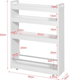 Darrahopens Home & Garden > Storage Slimline Rolling Storage Shelf, White