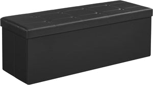 Darrahopens Home & Garden > Storage SONGMICS 109cm Folding Storage Ottoman Bench Black