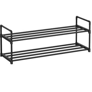 Darrahopens Home & Garden > Storage SONGMICS 2 Tier Metal Shoe Rack for 10 Pairs of Shoes Grey