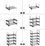 Darrahopens Home & Garden > Storage SONGMICS 5 Tier Metal Shoe Rack for 10 Pairs of Shoes Black