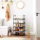 Darrahopens Home & Garden > Storage SONGMICS 5 Tier Metal Shoe Rack for 10 Pairs of Shoes Black