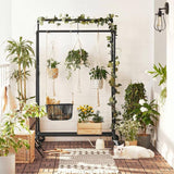 Darrahopens Home & Garden > Storage SONGMICS Industrial Pipe Clothes Rack on Wheels with Hanging Rack Organizer Black