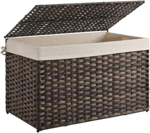 Darrahopens Home & Garden > Storage SONGMICS Storage Basket with Lid 160L Metal Frame Brown