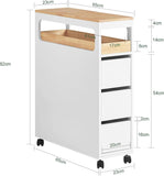 Darrahopens Home & Garden > Storage Storage Cart Narrow Cabinet Wheels Tray Drawers