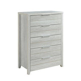 darrahopens Home & Garden > Storage Tallboy with 5 Storage Drawers Natural Wood like MDF in White Ash Colour