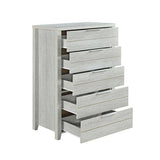 darrahopens Home & Garden > Storage Tallboy with 5 Storage Drawers Natural Wood like MDF in White Ash Colour