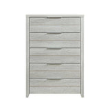 darrahopens Home & Garden > Storage Tallboy with 5 Storage Drawers Natural Wood like MDF in White Ash Colour