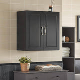 Darrahopens Home & Garden > Storage Wall Storage Cabinet Double Doors, Black