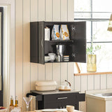 Darrahopens Home & Garden > Storage Wall Storage Cabinet Double Doors, Black