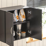 Darrahopens Home & Garden > Storage Wall Storage Cabinet Double Doors, Black